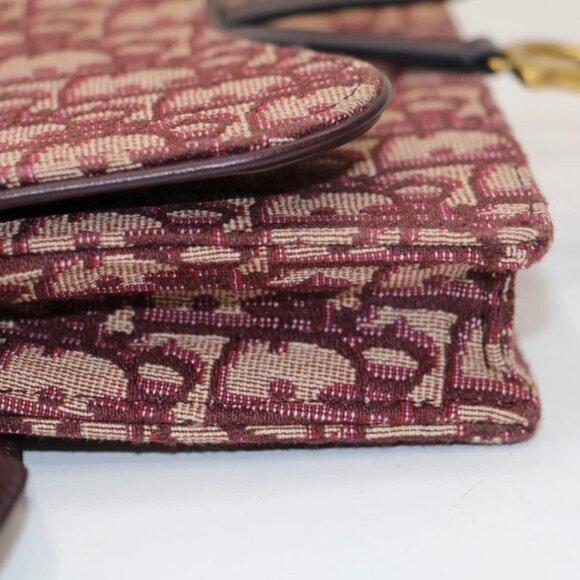 CHRISTIAN DIOR Oblique Saddle Belt Bag Burgundy 05-RU-1129 - Picture 13 of 15